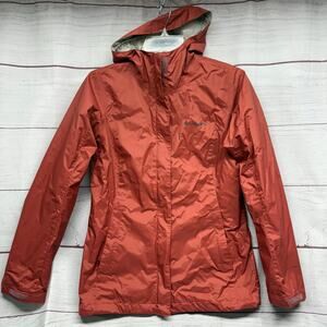 Columbia Timber Pointe II Rain Jacket Womens XS Burnt Orange Omni-Tech Hooded